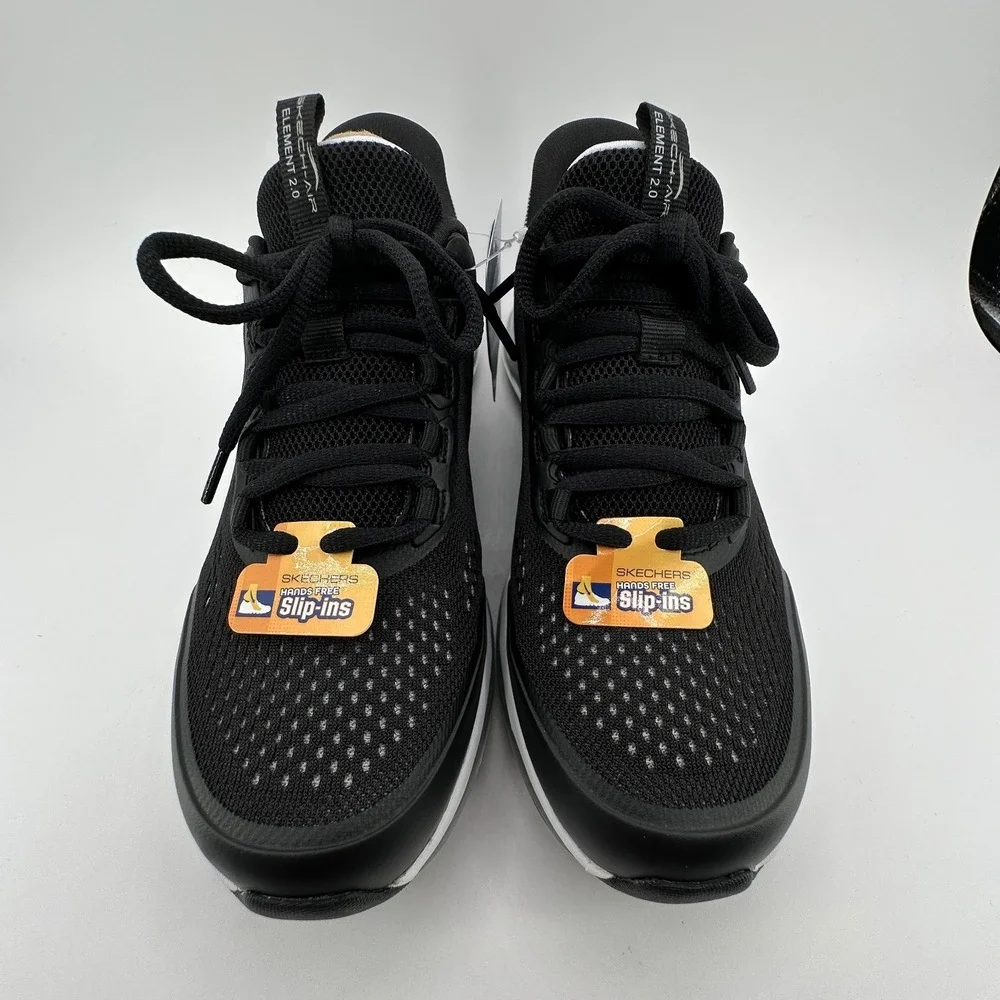 Skechers Skech-Air Element 2.0 Shoes Womens 8 Black White Hands Free Slip-in NEW